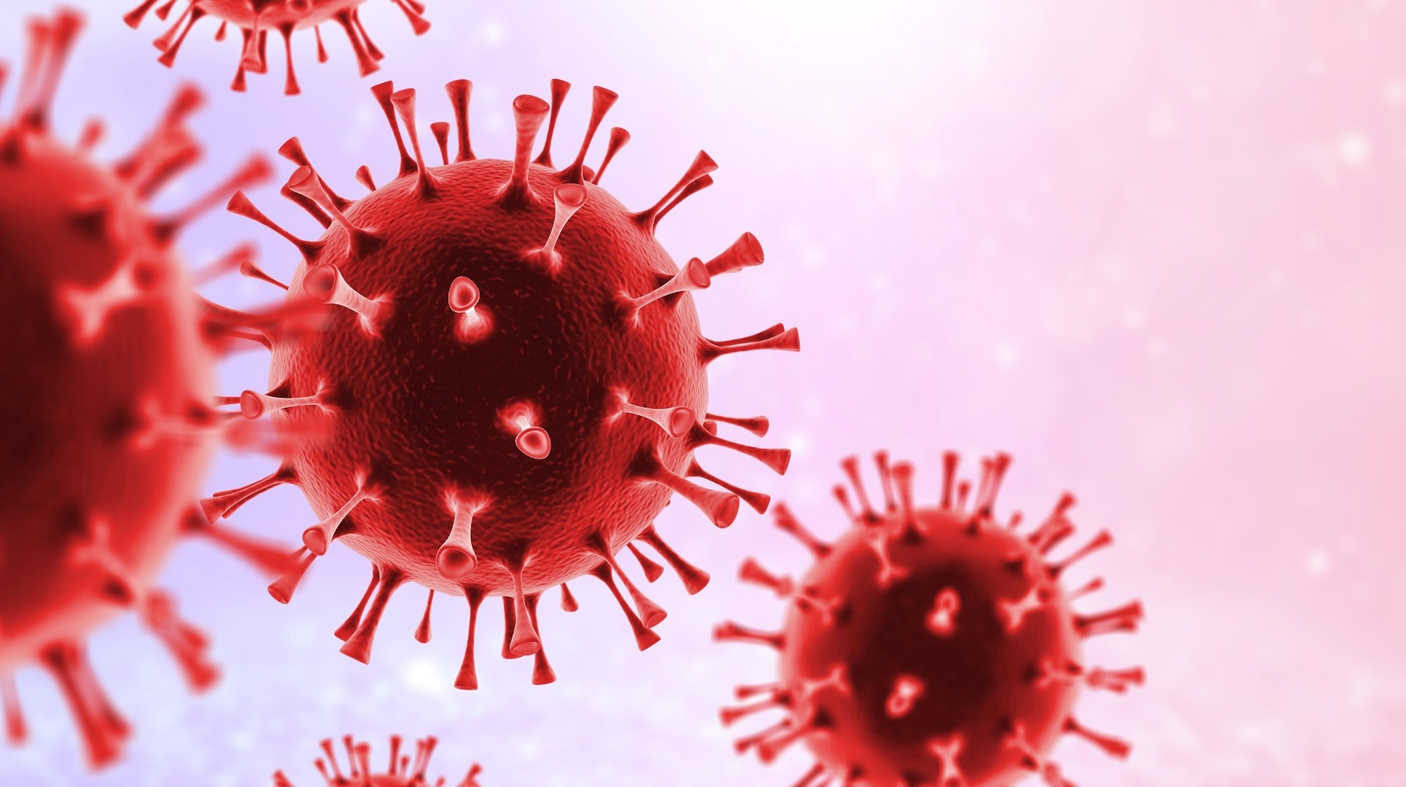 Mod&egrave;les de coronavirus rouge. Illustration 3D